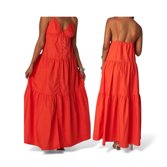 Buddy Love Dresses & Skirts - Buddy Love Kenna Tiered Maxi Dress In Tangerine Size S